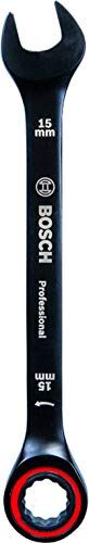 Bosch Chiave Combinata con Funzione Cricchetto (15 mm, Acciaio al Cromo-Vanadio) Amazon Exclusive