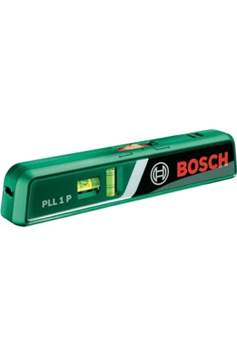 Bosch livella laser a bolla PLL 1 P con fissaggio a parete (linea laser per allineamento flessibile su pareti e punto laser per un facile trasferimento dell'altezza)