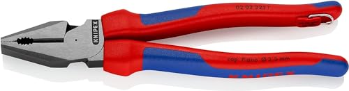 KNIPEX Pinza Universale Tipo Forte Bonderizzata Nera, Rivestiti in Materiale Bicomponente, Incorporato per Agganciare Una Protezione Anticaduta 225 Mm (Confezione Self-Service/Blister)