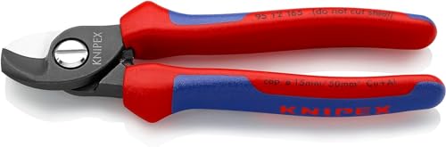 KNIPEX Cesoia per Cavi Brunita, Rivestiti in Materiale Bicomponente 165 Mm (Confezione Self-Service/Blister)