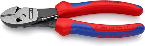 KNIPEX Twinforce Tronchesi Laterale ad Alta Prestazione con Molla di Apertura Bonderizzata Nera, Rivestiti in Materiale Bicomponente 180 Mm