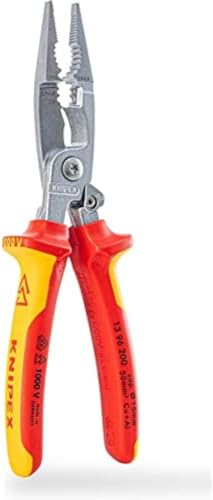 KNIPEX Pinza per Elettroinstallazioni Cromata, Isolati con Manici Rivestiti in Materiale Bicomponente, Collaudati Vde 200 Mm