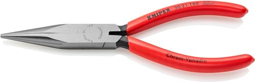 KNIPEX Pinza per Meccanica a Becchi Lunghi Bonderizzata Nera, Rivestiti in Resina Sintetica 160 Mm 30 21 160