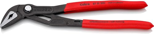 KNIPEX Cobra Es Pinza Regolabile per Tubi e Dadi Extra-Affusolata Bonderizzata Grigia, Rivestiti in Resina Sintetica Antiscivolo 250 Mm