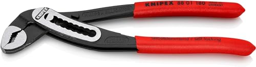 KNIPEX Alligator Pinza Regolabile per Tubi e Dadi Bonderizzata Nera, Rivestiti in Resina Sintetica Antiscivolo 180 Mm