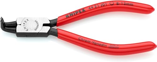 KNIPEX Pinza per Anelli di Sicurezza per Anelli di Sicurezza Interni a Fori Bonderizzata Nera, Rivestiti in Resina Sintetica 130 Mm 44 21 J01