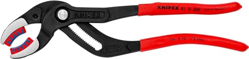 KNIPEX Pinza per Sifone e Connettore Bonderizzata Nera, Rivestiti in Resina Sintetica Antiscivolo 250 Mm