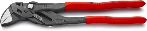 KNIPEX Pinza Chiave Pinza e Chiave in Un Unico Utensile Bonderizzata Grigia, Rivestiti in Resina Sintetica Antiscivolo 250 Mm (Confezione Self-Service/Blister)