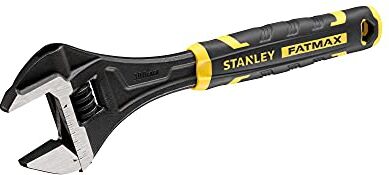 Stanley FMHT13128-0 Chiave regolabile FatMax 12' bi-materiale con apertura rapida, dimensioni in pollici e metriche, foro per appendere, nero/giallo