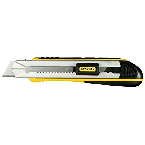 Stanley , Cutter Fatmax, lama larga 25 mm, carrello in acciaio inox, bloccaggio e ricarica automatici, fornita con 4 lame