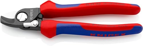 KNIPEX Cesoia per Cavi con Molla di Apertura Brunita, Rivestiti in Materiale Bicomponente 165 Mm