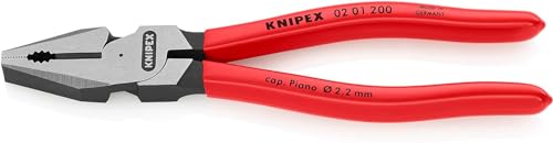 KNIPEX Pinza Universale Tipo Forte Bonderizzata Nera, Rivestiti in Resina Sintetica 200 Mm (Confezione Self-Service/Blister)