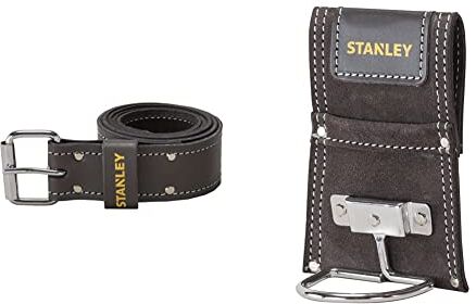 Stanley STST1-80119 Cintura in cuoio per foderi porta utensili & STST1-80117 Fodero porta martello in cuoio