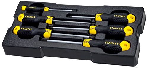 Stanley Modulo 6 Giraviti Cushion Grip Torx per Carrello da Officina, Nero/Giallo, taglia unica