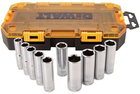 DeWalt Set di chiavi a bussola metriche da 1/2", 10 pezzi ()