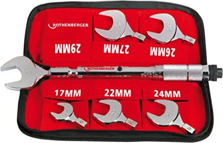 Rothenberger Set chiavi dinamometriche 17-22-24-26-27-29 mm in valigetta, Nero