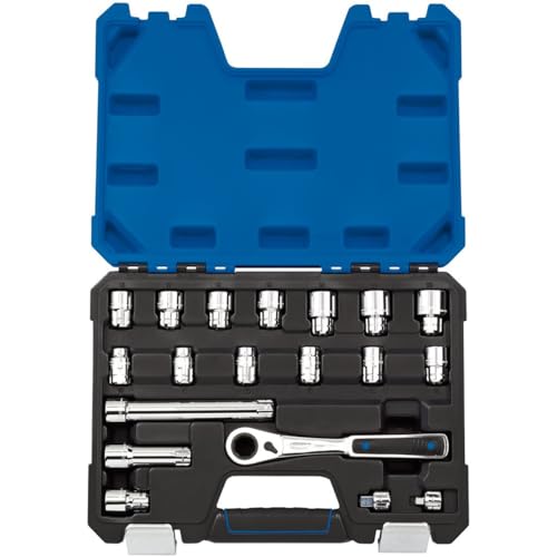 Draper Set di chiavi a bussola metriche, 20 mm, 19 pezzi, colore: blu