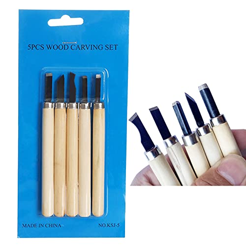 Woohome 8 Pz Strumenti per Intaglio del Legno, Set di Scalpelli a Mano per Intaglio del Legno Scalpelli per Intaglio Professionali per Impugnature in Legno Duro Fai Da Te