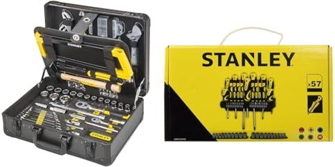 Stanley STMT98109-1 Valigia Manutenzione 142 Utensili, ‎Multicolore, ‎47.5 x 37.5 x 17.5 cm, 12.4 Kg & STHT0-62143 Set 57 Pezzi Giraviti e Inserti e Chiavi a Bussola