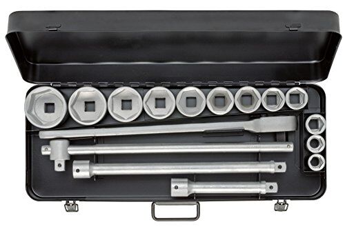 Elora Set di chiavi a bussola da 3/4 pollici, esagonale, 16 pezzi, 22 – 60 mm 771 EX-S12 MU