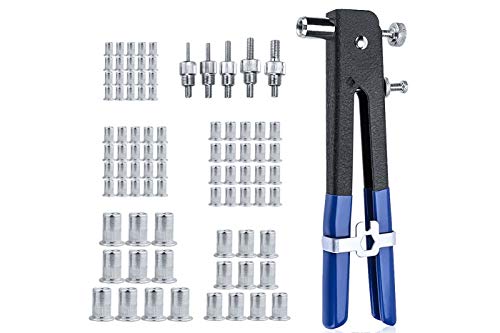 DRIWEI Kit rivettatrice 86pz per rivetti inserti filettati filetti pinza M3 M4 M5 M6 M8