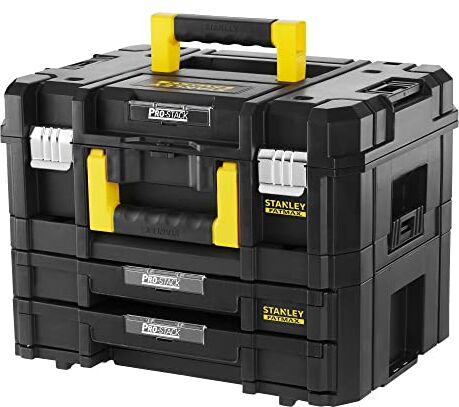 Stanley FATMAX  Kit Composto da Cassetta Porta Utensili Elettrici e Cassettiera a Due Cassetti PRO-STACK