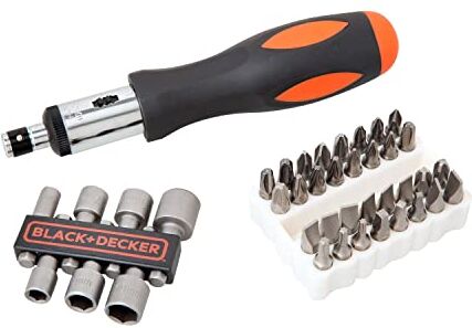 Black & Decker Set per Avvitare con Cricchetto, Nero, 40 Pezzi, Set di 40