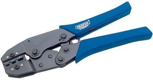 Draper Expert  Pinza crimpatrice a cricchetto, 220 mm, colore: blu