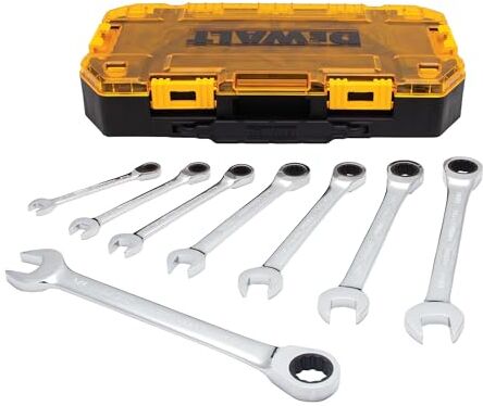 DeWalt Set di chiavi a cricchetto combinate SAE, tecnologia a coppia diretta, custodia chiusa inclusa, 8 pezzi ()