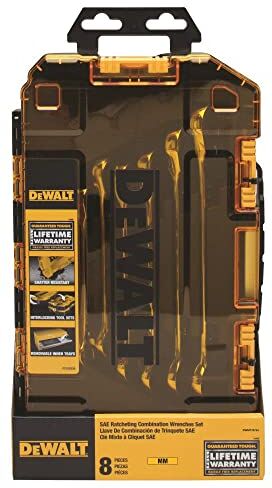 DeWalt Set di chiavi a cricchetto, metriche, 8 pezzi (), argento