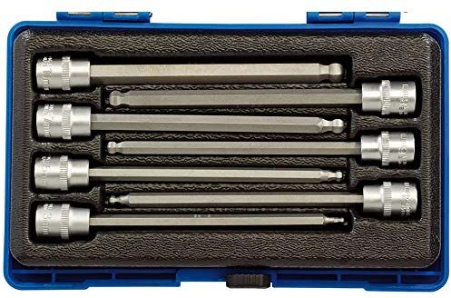 Draper Set di punte a bussola esagonali, attacco quadro da 3/8", 150 mm, blu