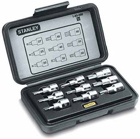 Stanley Set 9 Pezzi Chiavi a Bussola per Viti con Esagono, Attacco 1/2