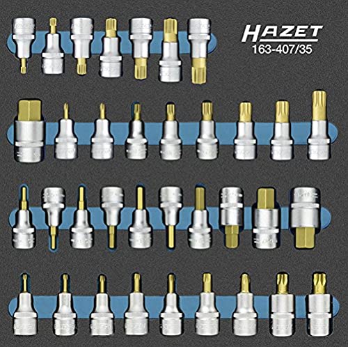 Hazet Serie di Inserti Chiave a Bussola per Giraviti, Oro, Attacco Quadro, Cavo, 12.5 mm 1/2 di Pollice