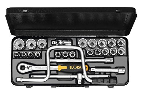 Elora  – Set di chiavi a bussola da 1/2, dodici esagonale, 24 pezzi 3/8 – 1,1/4 AF, 770 Lau