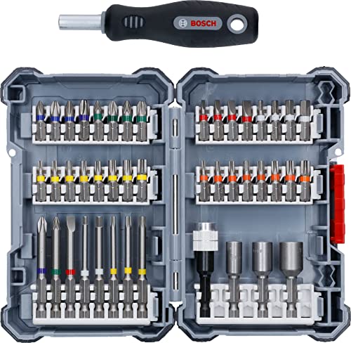 Bosch Set Misto Bit Avvitamento 45pz, PH 1/2/3,PZ 1/2/3,SL 3/4/5/6,HEX 3/4/5/6,T 10/15/20/25/27/30/40,TH 10/15/20/25/27/30/40, Accessori Trapano Avvitatore