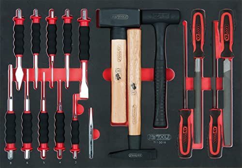 KS TOOLS Serie SCS di lime, scalpelli e martelli, 18 pz, modulo 1/1