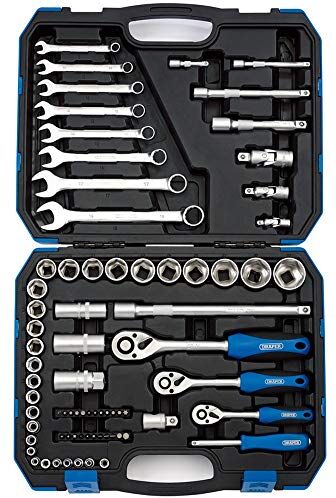 Draper TKD75 M 1/10,2 cm, 3/20,3 cm "e 1/5,1 cm SQ. Dr. Metric Tool kit (75 pezzi), blu