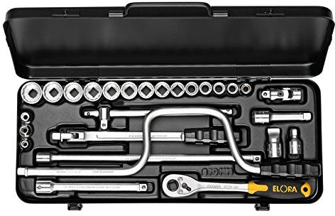 Elora Set di chiavi a bussola, 3/8 pollici, biesagonali, 27 pezzi, 6 – 22 mm, 870 a-mu