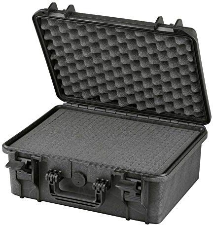 MAX Cases Valigetta a Tenuta Stagna, Ermetica con Spugna Cubettata ad Alta Densità per Trasportare e Proteggere Apparecchiature e Materiali , 380H160HDS, Dimensioni Interne 380 x 270 x 160 mm