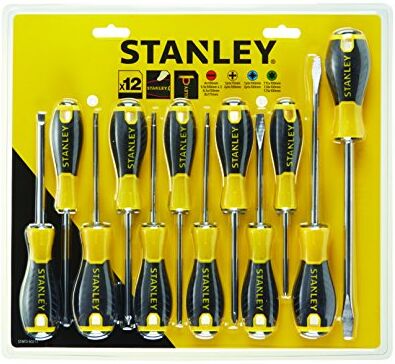 Stanley STHT0-60212 Cacciavite Essential, 3 x Std 2 x Parall 2 x Ph 2 x Pozi 3 x Torx, Set di 12 pz