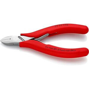 KNIPEX Tronchese laterale per elettronica con cerniera passante rivestiti in resina sintetica antiscivolo 115 mm, KNIPEX Tronchese laterale per elettronica con cerniera passante rivestiti in resina sintetica antiscivolo 115 mm,