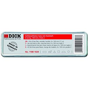 F.DICK Set di 6 lime per chiavi - Vari formati, Manici in legno F.DICK Set di 6 lime per chiavi - Vari formati, Manici in legno