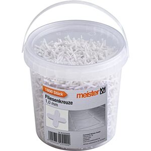 Meister Croce per piastrella, 1,0 mm, set pratico da 1800 pezzi, in robusto polipropilene, colore bianco, accessorio per la posa delle piastrelle, supporto per fughe, Meister Croce per piastrella, 1,0 mm, set pratico da 1800 pezzi, in robusto polipropilene, colore bianco, accessorio per la posa delle piastrelle, supporto per fughe,
