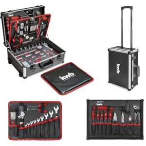 kwb Valigetta portautensili con funzione trolley, 175 pezzi, piena, utensili in robusta valigetta di alluminio, set di utensili di grandi dimensioni, per il fai-da-te, il bricolage e l'artigianato kwb Valigetta portautensili con funzione trolley, 175 pezzi, piena, utensili in robusta valigetta di alluminio, set di utensili di grandi dimensioni, per il fai-da-te, il bricolage e l'artigianato