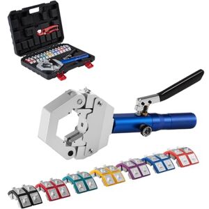 VEVOR Pinza Idraulica per Crimpatura per Tubi Idraulici AC Hydra-Krimp con 7 Matrici a Scatto, Utensile Manuale per Riparazioni di Automobili e Aria Condizionata, con Custodia per il Trasporto VEVOR Pinza Idraulica per Crimpatura per Tubi Idraulici AC Hydra-Krimp con 7 Matrici a Scatto, Utensile Manuale per Riparazioni di Automobili e Aria Condizionata, con Custodia per il Trasporto