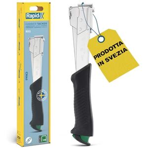 Rapid Pro R311 Graffatrice a Martello in Acciaio per Fissare Moquette, Tappetini in Gomma Piuma e Feltro al Legno, Contiene fino a 175 Graffette Piatte n. 140 da 6-12 mm, Scatola Appendibile () Rapid Pro R311 Graffatrice a Martello in Acciaio per Fissare Moquette, Tappetini in Gomma Piuma e Feltro al Legno, Contiene fino a 175 Graffette Piatte n. 140 da 6-12 mm, Scatola Appendibile ()