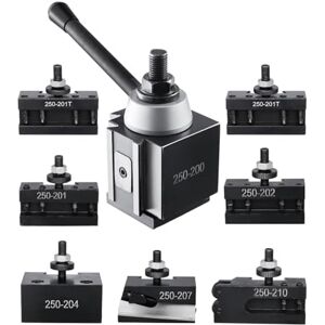 VEVOR Set di Portautensili a Cambio in Acciaio Resistente, 8 Pezzi, Set di Attrezzi a Cambio Rapido, Portautensili per Tornitura, per Mini Torni per Metallo, Oscillazione 254-381 mm VEVOR Set di Portautensili a Cambio in Acciaio Resistente, 8 Pezzi, Set di Attrezzi a Cambio Rapido, Portautensili per Tornitura, per Mini Torni per Metallo, Oscillazione 254-381 mm