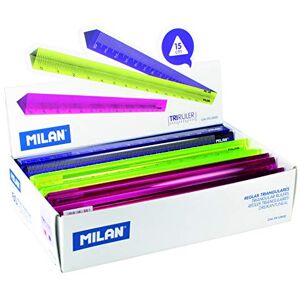 MILAN Expositor 60 reglas triangulares colores variados MILAN Expositor 60 reglas triangulares colores variados