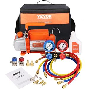 VEVOR Kit Pompa a Vuoto Monostadio per Aria Condizionata di Automobili 150W Pressione tra 55-276 Bar, Kit Pompa Vuoto 100 L/min per Riparazione di Condizionatore Frigo Refrigeranti HVAC R134a R1234yf VEVOR Kit Pompa a Vuoto Monostadio per Aria Condizionata di Automobili 150W Pressione tra 55-276 Bar, Kit Pompa Vuoto 100 L/min per Riparazione di Condizionatore Frigo Refrigeranti HVAC R134a R1234yf