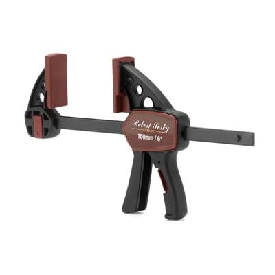 Robert Sorby Select Mini Morsetto a Barra a Una Mano da 6" 150 mm, Serraggio Rapido e Divaricatore, 75 kgf, Profondità 60 mm, Impugnatura Soft Grip Robert Sorby Select Mini Morsetto a Barra a Una Mano da 6" 150 mm, Serraggio Rapido e Divaricatore, 75 kgf, Profondità 60 mm, Impugnatura Soft Grip